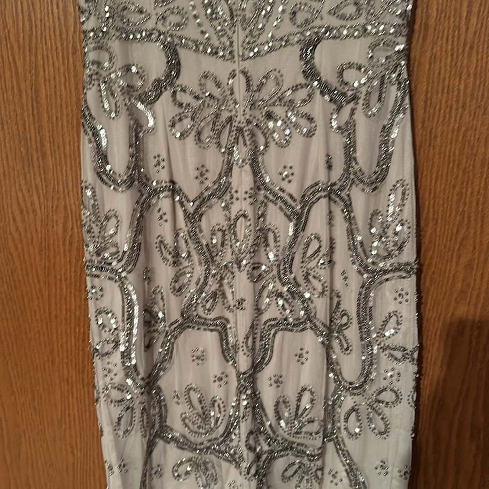 Adrianna Papell Silver Embellished Midi Dress - Picture 9 of 16